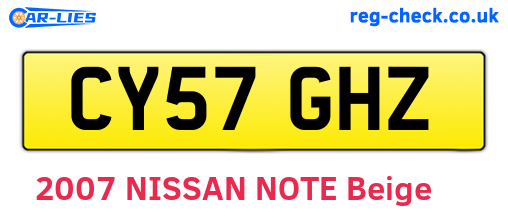 CY57GHZ are the vehicle registration plates.