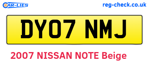DY07NMJ are the vehicle registration plates.