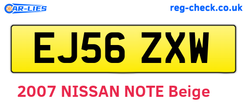 EJ56ZXW are the vehicle registration plates.
