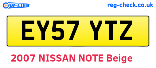 EY57YTZ are the vehicle registration plates.