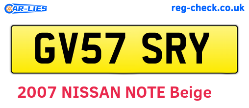 GV57SRY are the vehicle registration plates.