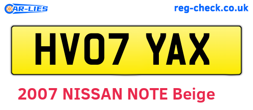 HV07YAX are the vehicle registration plates.