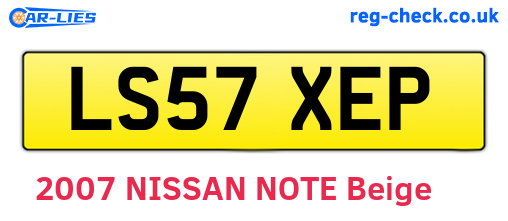 LS57XEP are the vehicle registration plates.