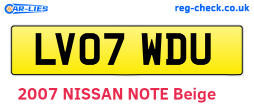 LV07WDU are the vehicle registration plates.