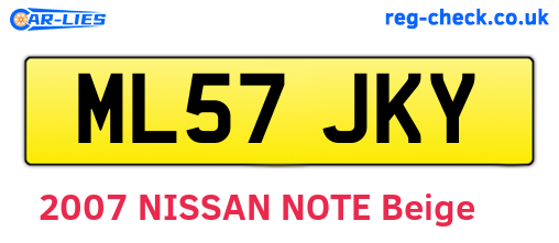 ML57JKY are the vehicle registration plates.