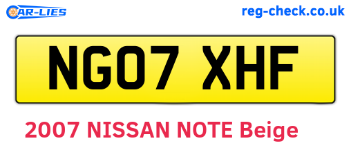 NG07XHF are the vehicle registration plates.