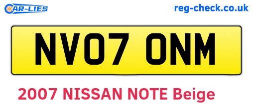 NV07ONM are the vehicle registration plates.