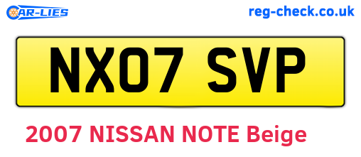 NX07SVP are the vehicle registration plates.