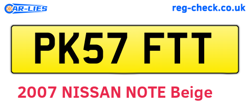 PK57FTT are the vehicle registration plates.