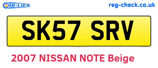 SK57SRV are the vehicle registration plates.