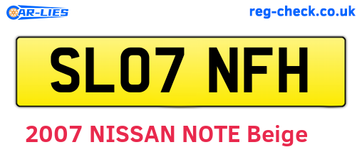 SL07NFH are the vehicle registration plates.