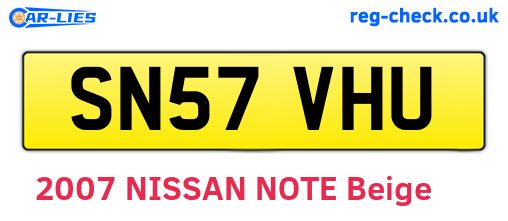 SN57VHU are the vehicle registration plates.