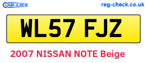 WL57FJZ are the vehicle registration plates.