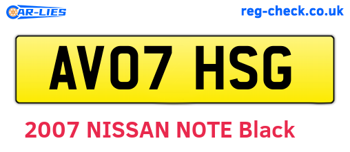 AV07HSG are the vehicle registration plates.