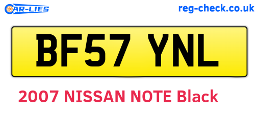 BF57YNL are the vehicle registration plates.