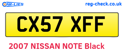 CX57XFF are the vehicle registration plates.