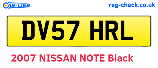 DV57HRL are the vehicle registration plates.