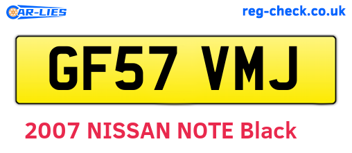 GF57VMJ are the vehicle registration plates.