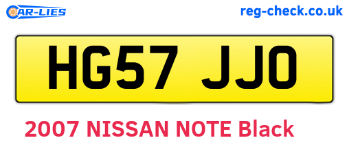 HG57JJO are the vehicle registration plates.