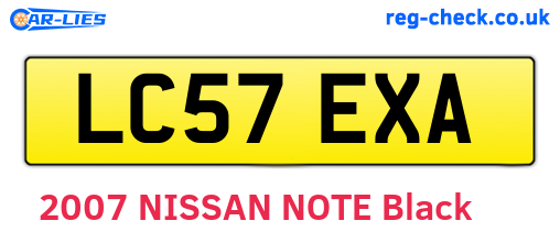 LC57EXA are the vehicle registration plates.