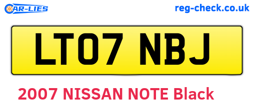 LT07NBJ are the vehicle registration plates.