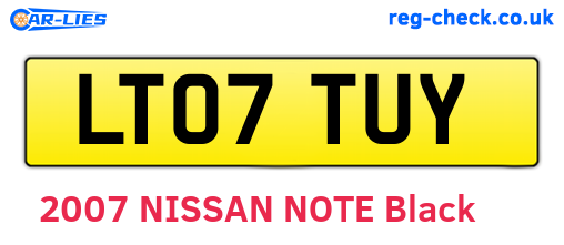 LT07TUY are the vehicle registration plates.