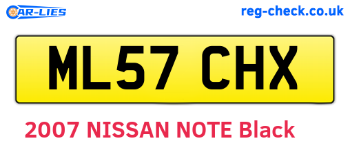 ML57CHX are the vehicle registration plates.