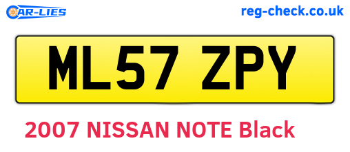 ML57ZPY are the vehicle registration plates.