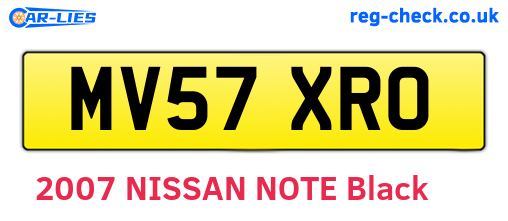 MV57XRO are the vehicle registration plates.