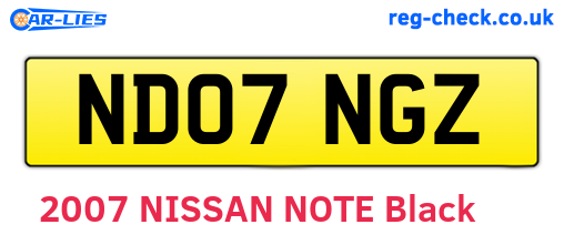 ND07NGZ are the vehicle registration plates.