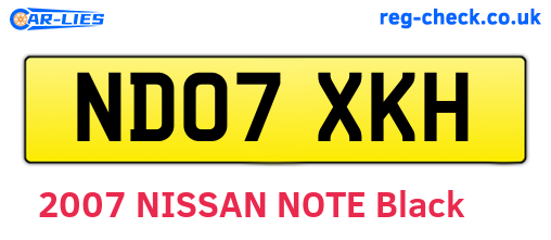ND07XKH are the vehicle registration plates.