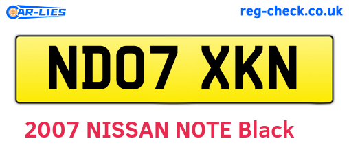 ND07XKN are the vehicle registration plates.