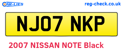 NJ07NKP are the vehicle registration plates.