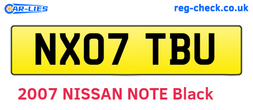 NX07TBU are the vehicle registration plates.