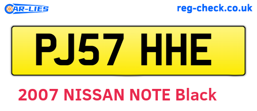 PJ57HHE are the vehicle registration plates.