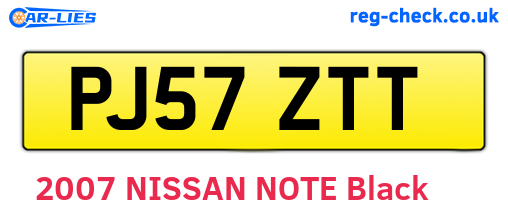 PJ57ZTT are the vehicle registration plates.
