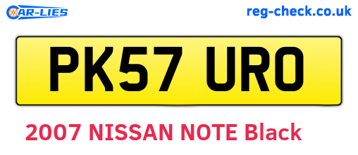 PK57URO are the vehicle registration plates.