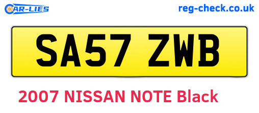 SA57ZWB are the vehicle registration plates.