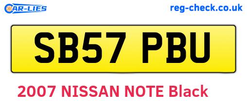 SB57PBU are the vehicle registration plates.