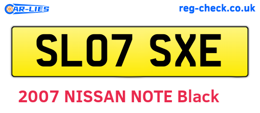 SL07SXE are the vehicle registration plates.