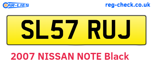 SL57RUJ are the vehicle registration plates.