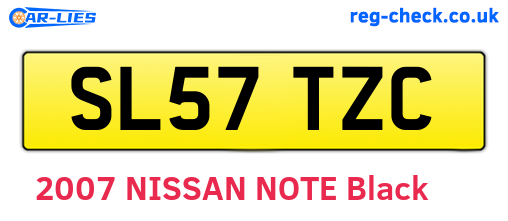 SL57TZC are the vehicle registration plates.