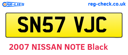 SN57VJC are the vehicle registration plates.