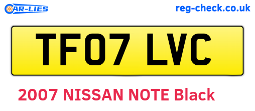 TF07LVC are the vehicle registration plates.