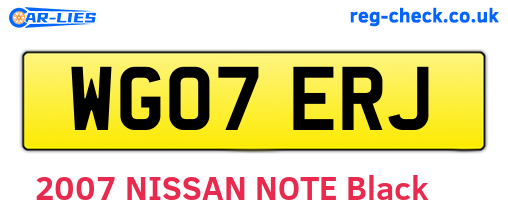 WG07ERJ are the vehicle registration plates.