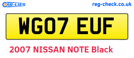 WG07EUF are the vehicle registration plates.