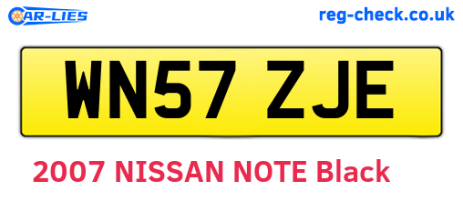 WN57ZJE are the vehicle registration plates.