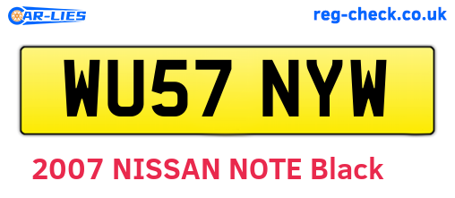WU57NYW are the vehicle registration plates.