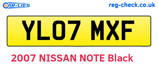YL07MXF are the vehicle registration plates.
