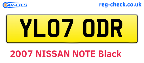 YL07ODR are the vehicle registration plates.